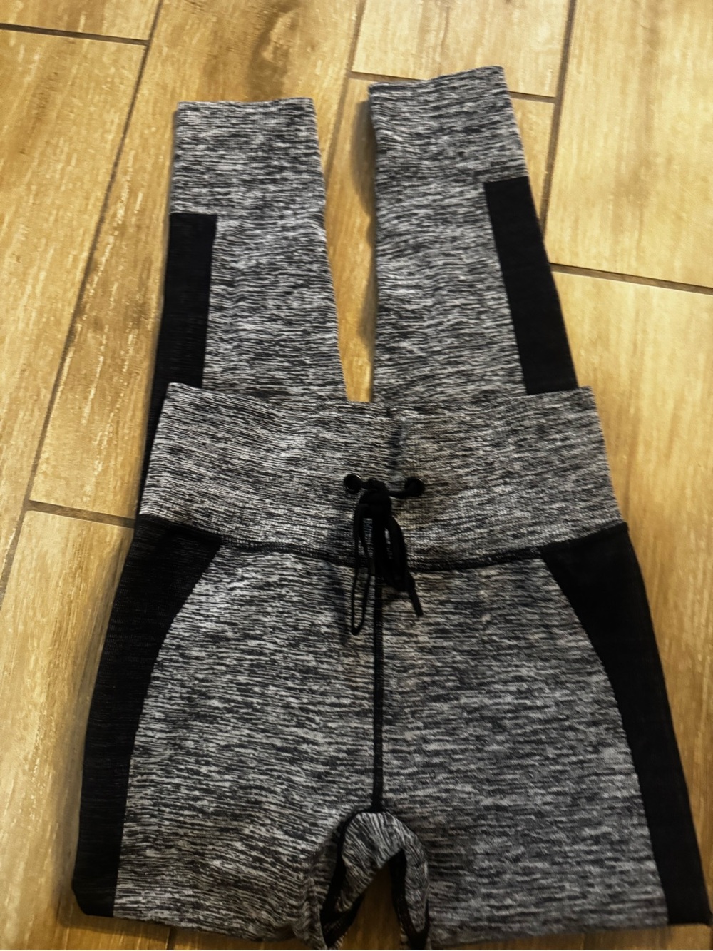 PINK Victoria's Secret Gray Marled Leggings with Black Panels